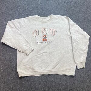 OSU Athletic Dept Sweatshirt Sz XL Mens Gray Pistol Pete Skater Grunge Crewneck